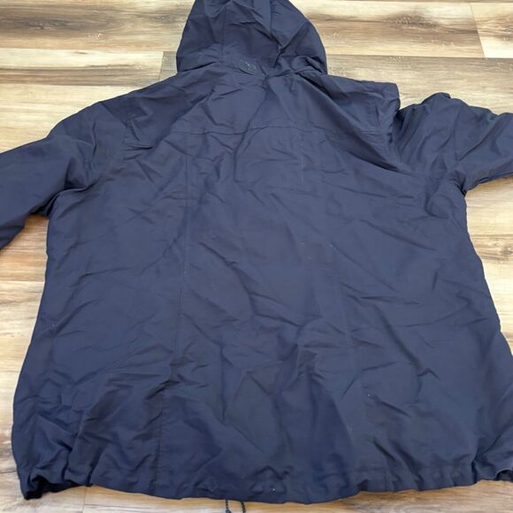 Lands' End Jacket Mens 1X Navy Blue Full Zip Hooded Lined Midnight - Picture 9 of 9